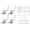 QWORK Toilet Seat Sturdy Hinge Replacement Parts, 2 Set Stainless