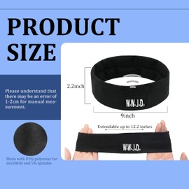 Yuibthr Headbands for Women, Stylish Sports Hair Bands with Daily Bible Verse NFC, Non Slip Soft Cloth Fabric Head Band for Workout Yoga Running, Black, 2 PCS