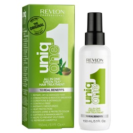 REVLON PROFESSIONAL UNIQONE HAIR TREATMENT, Moisturizing Leave-In Product, Repair For Damaged Hair, Promotes Healthy Hair, Green Tea Fragrance, 5.1