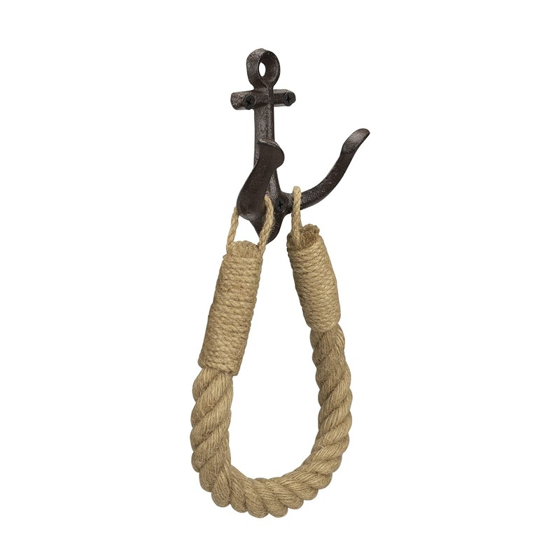 ROXLLGJC Nautical Rope Toilet Paper Holder Coastal Towel Holder with