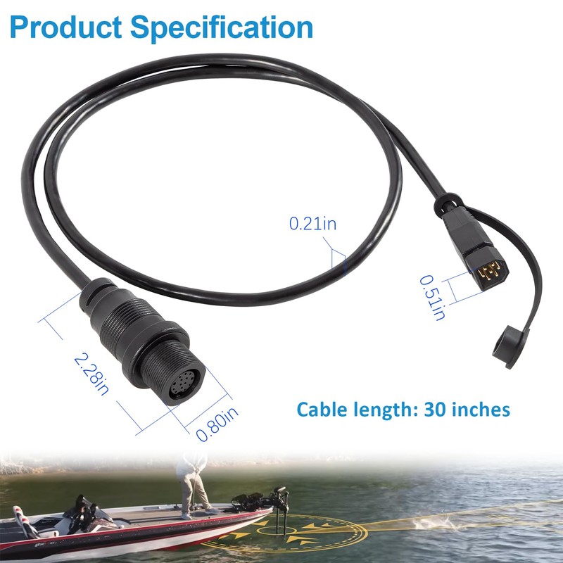 1852086 MKR-MDI-2 MDI Transducer Adapter Cable Replacement for Humminbird Helix