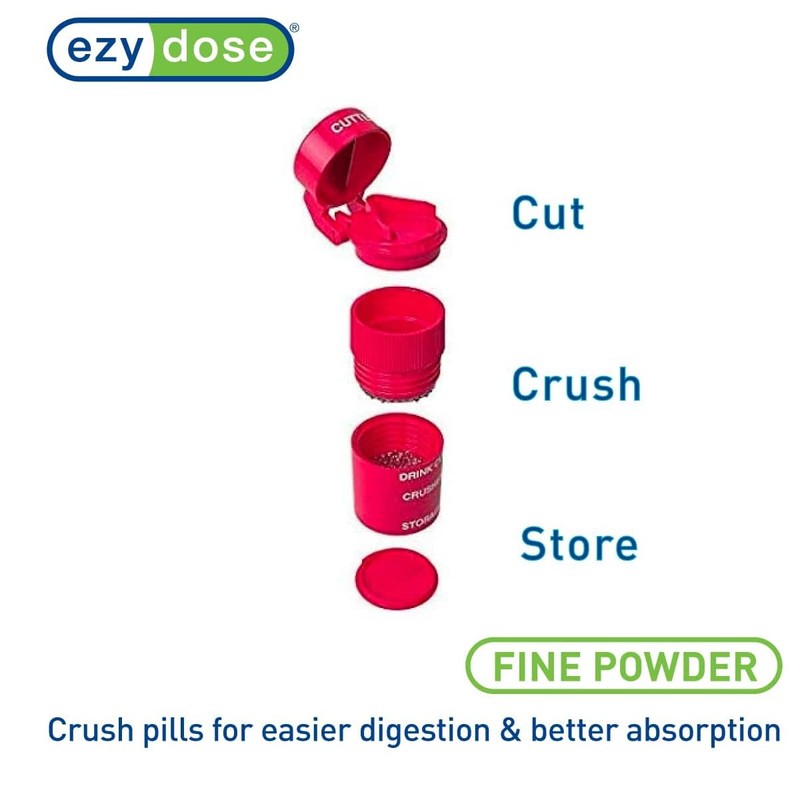 EZY DOSE 3 Compartment Pill Crusher, Cutter and Grinder, Daily