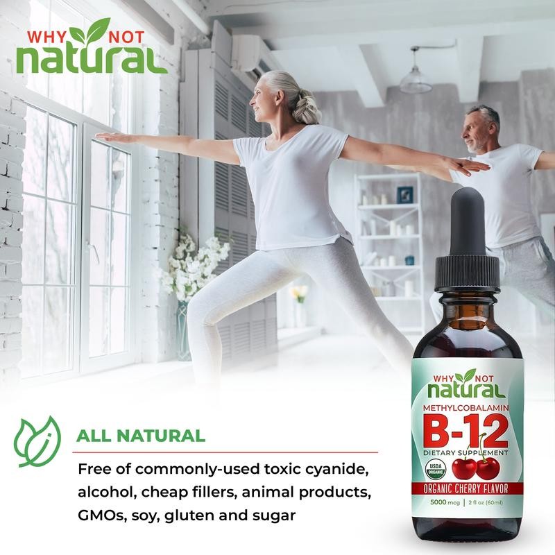 2-Pack Organic Liquid B12 Methylcobalamin Drops