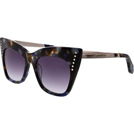 BCBGMAXAZRIA Womens Kitten Retro Glam Cat Eye Sunglasses Blue O/S