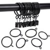 24 x Black Metal Curtain Rings with Eyelets for Curtain