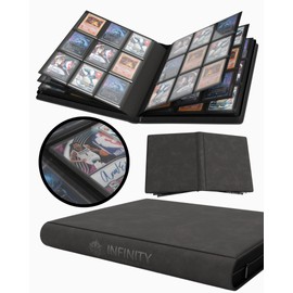 Premium 9 Pocket Card Binder for 216 Cards, Vintage Double Sided Trading Card Binder, Sleek Card Collection Album for Yu-Gi-Oh!, MTG, TCG, game cards & sports cards(Black Interior)