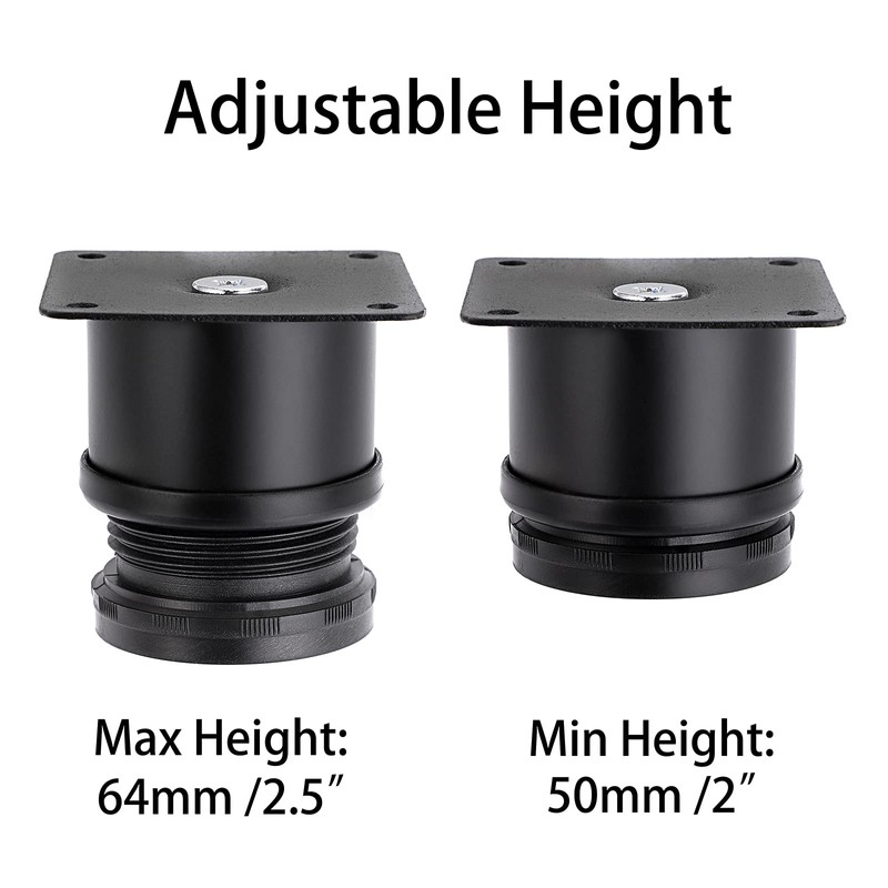 BTSKY 8Pcs 2 Inch Adjustable Height Furniture Legs Feets -
