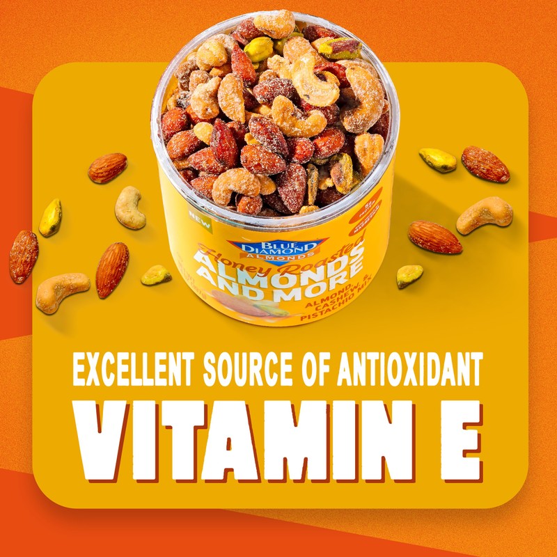 Blue Diamond Almonds, Mixed Nuts Sweet Honey Roasted Deluxe Snack
