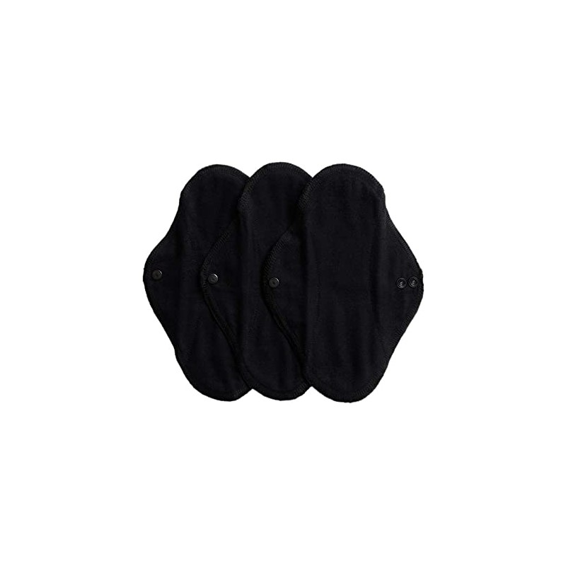 IMSEVIMSE Active Pantiliners, Organic Cotton, Black, Pack of 3 (Pack