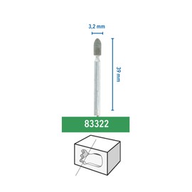Dremel 83322 Silicon Carbide Grinding Stones, 3 Rotary Tool Accessories for Grinding, Sharpening and Engraving in Stone, Glass and Non-ferrous Metals