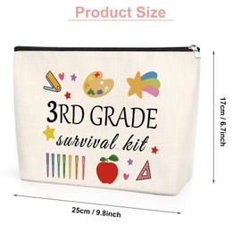 3rd Grade Teacher Gifts Cosmetic Bag 3rd Grade Girls Gifts Teacher Appreciation Gifts for Classroom Toiletry Bag Back to School Gifts for Teachers Retirement Graduation Birthday Presents for 3rd Grade