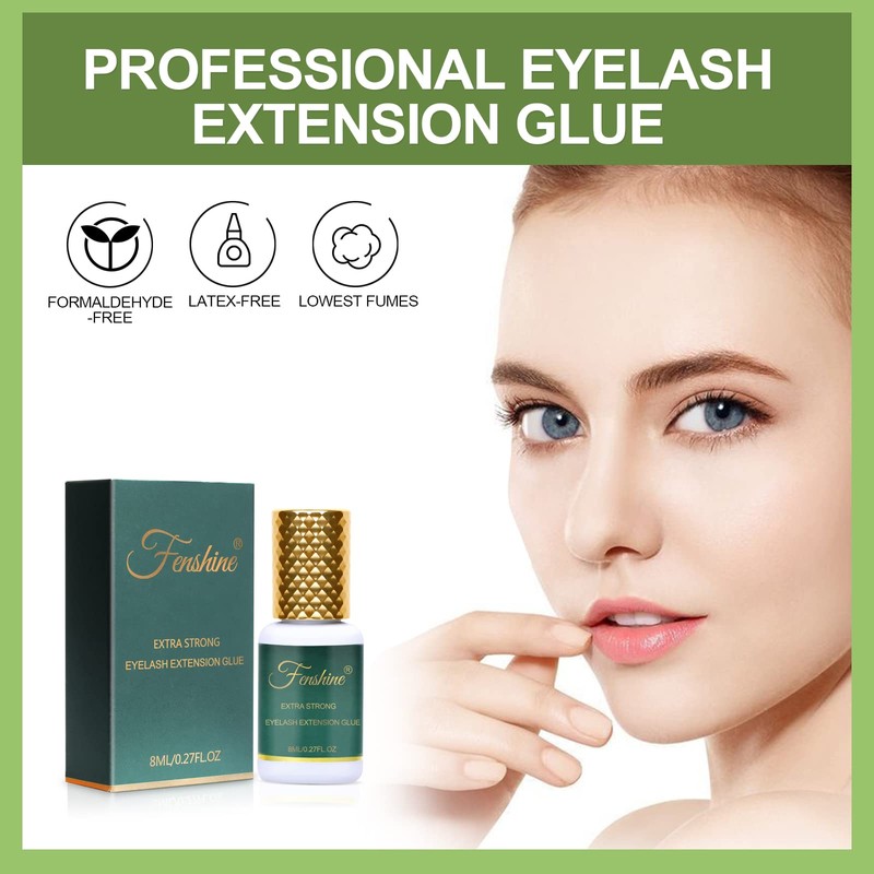 Extra Strong Eyelash Glue, Black Eyelash Glue for Eyelash Extensions