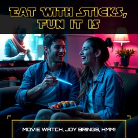 Lightsaber Chopsticks Light Up Star War Chopsticks Light Up Mini Light Saber Chopstick for Adults Cool Chopstick Light Saber Chop sticks Led Chop stick Jedi Chop sticks 12 Modes 1 PAIR