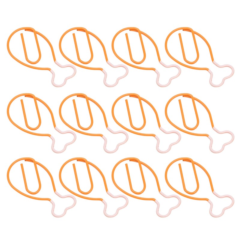 100Pcs Metal Paperclips Cute Chicken Leg Shape Electroplating Rustproof Portable