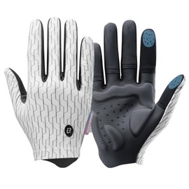 ROCKBROS Cycling Gloves Men Women Summer Cycling Gloves with Touch Function, Sports Gloves for MTB, Gravel, Running, Golf e Gym, Black White S-XL