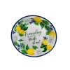 Royal Norfolk Lemon Floral Dinner Plate W/ Blue Rims, 8-in.