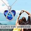 Heart Necklace Sterling Silver Blue Infinity Love Heart Engraved Pendant