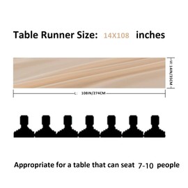 flohar 1Pack 9ft Chiffon Table Runner 14x108 Inch Sheer Romantic Table Runner for Wedding Birthday Party Bridal Shower Outdoor Decoration-Peach