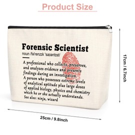 Forensic Scientist Gifts Makeup Bag Forensic Science Teacher Gifts Forensic Investigator Presents Criminologist Gifts Zipper Pouch Birthday Gifts for Women Friend Sister Friendship Toiletry Bag