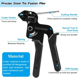 Grasomtools 200PCS Stainless Steel Cable Ties and Metal tie wrap ,Zip Tie Tool,Cable Tie ...