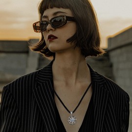 Evil Eye Necklace Sterling Silver Crystal Evil Eye Pendant Jewelry for Women