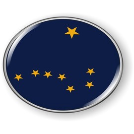 Alaska State Flag 3D Domed CAR Emblem Badge Sticker Flexible Round