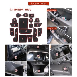 Cup Holder Mats and Inserts for the Honda HR-V (2019-2022) - Custom Interior Fit Anti-Dust Mat, Car Non Slip Mat Accessories Bundle, White