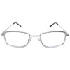 Calabria R754 Rectangular Metal Reading Glasses +2.00 Shiny Silver Men
