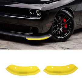 PDKLIN for Challenger Front Bumper Lip Splitter Protector Cover Trim for 2015-2023 Dodge Challenger Hellcat Yellow Exterior Accessories 2pcs