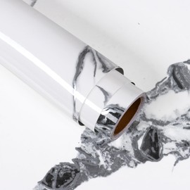 VaryStyle 15.7"x118" White Grey Marble Contact Paper Peel and Stick Countertops Waterproof Marble Wallpaper Removable Self Adhesive Thick Vinyl Wrap Countertop Contact Paper for Kitchen Bathroom Table