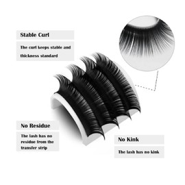 Costory Eyelash Extension Individual Supplies Matte Black Eyelashes Classic Light Soft Natural Single False Lashes Semi Permanent Professional Lash Extensions(Thickness 0.2mm C Curl 17mm）
