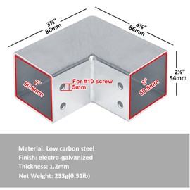 YIDU69Q 8 Pcs 2" Square Tube Fittings-2 Way Connector, L Square Tubing 90 Degree Corner Joint Fence Rail Clamp