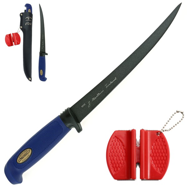 Marttiini Martef Filleting Knife 30.6 cm Coated Extremely Sharp & Flexible + RT Knife Sharpener / Filleting Knife & Sharpener Combo