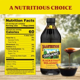 Plantation Blackstrap Molasses ORGANIC 15 oz Buy More Save More/FREE SHIPPING