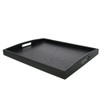 DILLMAN Serving Tray Large Black Wood Rectangle Food Tray Butler