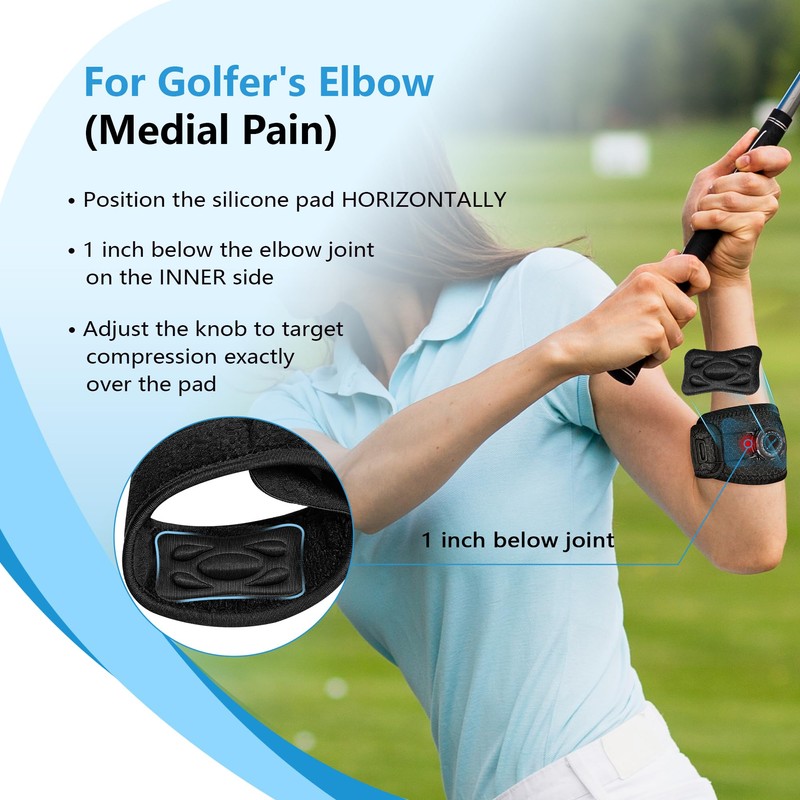 joingood Elbow Brace with Knob Quick Adjustment and Silicone Pressure