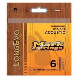 DV Mark Longevo Series - Acoustic Guitar 6 Strings Set, Medium Gauge (12-53), Bronze 80/20, Nano-Film Shielded Strings