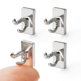 Odoria Miniature Hooks: 1/12 Scale Modern Industrial Silver Metal 4Pcs Dollhouse Decor