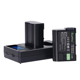 Eeyrnduy EN-EL15 2-Pack Batteries and Charger Set for Nikon Z6 z6ii Z7 z7ii Z8 D750 D850 D7000 D7500 D7100 D7200 D500 D600 D610 D800 D810 D850 Camera 2200mAh
