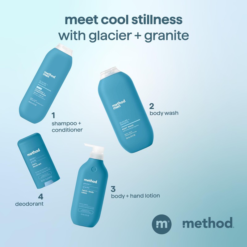 Method Men 2-in-1 Shampoo and Conditioner, Glacier + Granite -