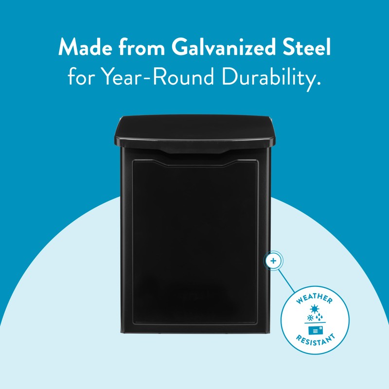 Architectural Mailboxes 2681B Black Marina Wall Mount Mailbox, Small