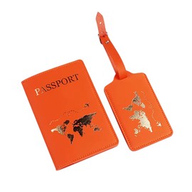 Passport Cover + Luggage Tag Set (Orange)