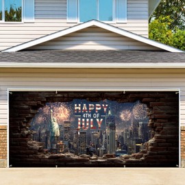 6 x 13 FT Large Patriotic American Flag Garage Door Decoration