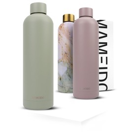 Mameido Stainless Steel Water Bottle, 750 ml, Desert Sage - Leak-proof Thermos Flask, Water Bottle BPA Free (Bisphenol A), Insulated Flask, Water Bottle Stainless Steel Coffee and Tea