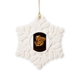 CafePress Gold Nugget Snowflake Ornament, 3.5"x3.5"