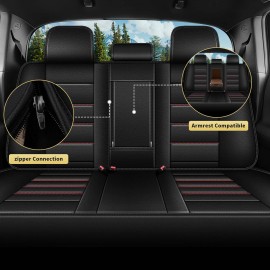 Unbranded For Ford Ranger 2019-2025 Pick-up Custom Seat Protector PU Leather 5 Seat Covers
