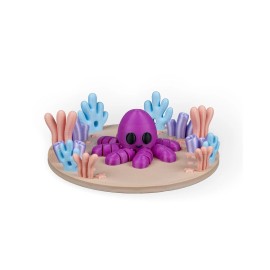 3D Printed Octopus in Ocean Nest | Articulated Sea Creature Figure | Coastal She