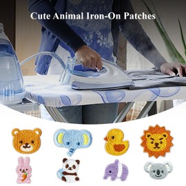 18Pcs Animal Iron On Patches Embroidered Patch Applique Repair Sew On Patches for Clothing, Cute Cartoon Fabric Stickers Iron On Badges for Jackets Jeans Bags Hats DIY Decoration