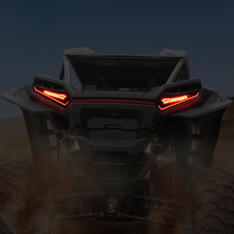 CUSAUTV Smoked Black LED Tail Lights for Polaris RZR XP