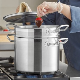 TrueCraftware-8 Quart Stainless Steel Double Boiler 3 Piece Set- Steam Melting Pot Cookware Stainless Steel Double Boiler Pot for Melting Chocolate Candy Butter and Cheese Dishwasher & Oven Safe